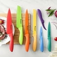 thumbnail image 3 of Kitchen Knife Set Dishwasher Safe, Sharp Stainless Steel Knife Set, Kitchen Knives Sets Professional with Sheaths 14pcs Rainbow, 7 Knives with 7 Blade Guards Non Stick, 3 of 11