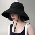 thumbnail image 2 of HJYCHN Sun Hats for Women Men Wide Brim UPF 50+ Outdoor Summer Adjustable Lightweight Breathable Camping Beach Travel Hat Black M, 2 of 8