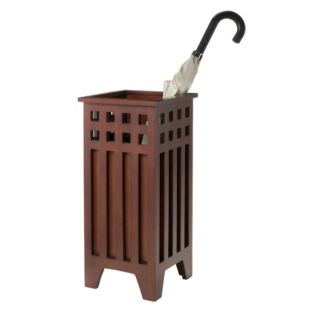 Winsome Wood Aria Mission Umbrella Stand in Walnut