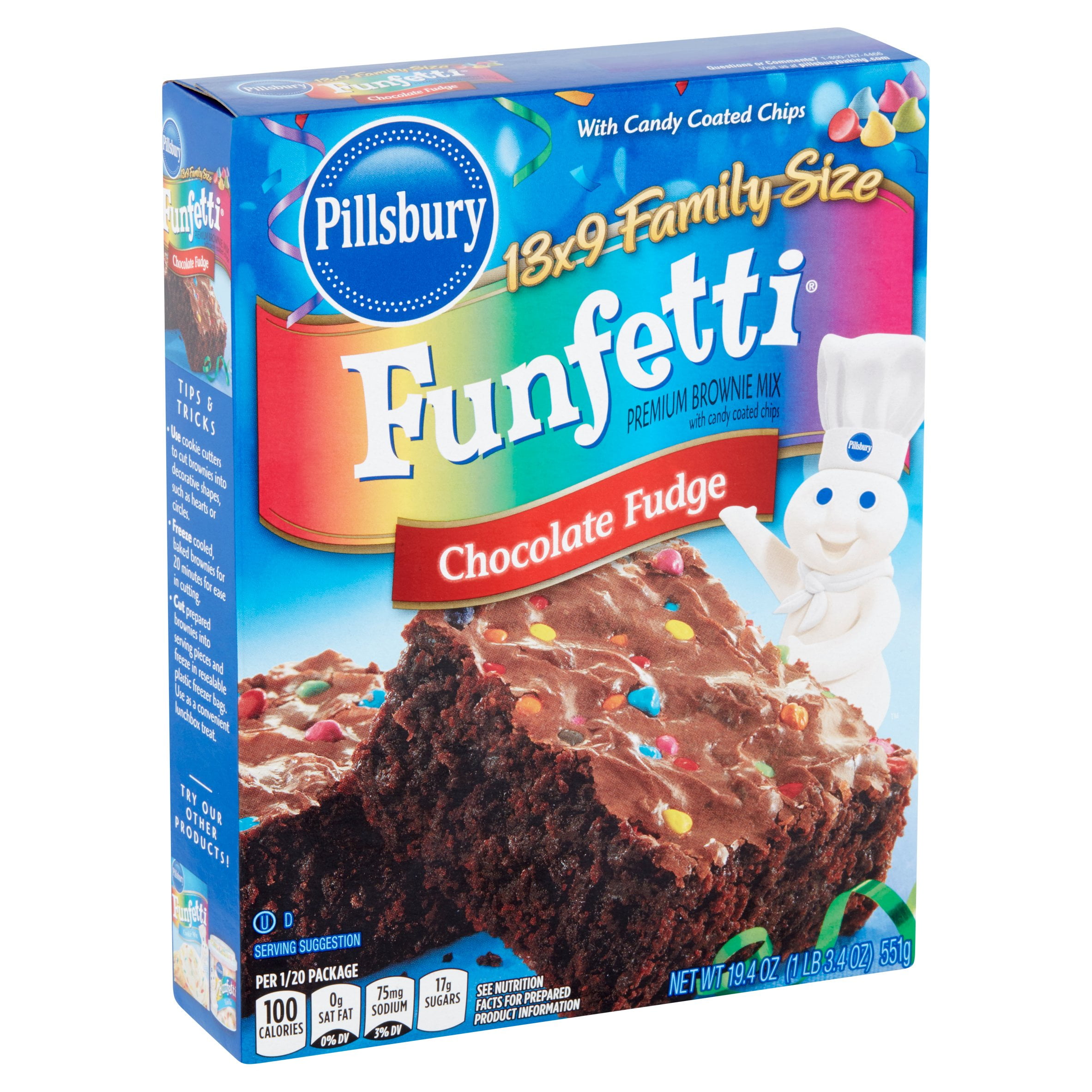 Pillsbury Funfetti Chocolate Fudge Premium Brownie Mix, 19
