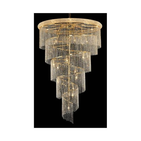 Spiral Clear Crystal Chandelier W 29 Lights In Gold Elegant Cut Spiral Clear Crystal Chandelier W 29 Lights In Gold Elegant Cut