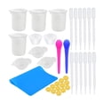 thumbnail image 1 of Kit de herramientas de tazas de medición de Resina de silicona, tazas de medición de silicona, tazas doras, pipeta de transferencia de plástico, 37 piezas Baoblaze Vasos de resina para mezclar, 1 of 7