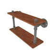 thumbnail image 6 of Pipeline Collection Ironwood Double Shelf - Satin Nickel / 16 Inch, 6 of 7