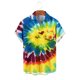thumbnail image 4 of Ceisia Tie Dye Print Short Sleeve Button-Down Shirts for Men Slim Fit Casual Summer Beach Tops Sky Blue L Gifts, 4 of 6