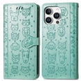 thumbnail image 3 of Funda Cartera FOXDOCK para iPhone 16 Pro Max , Flip PU con Relieve de Gatos y Perros, Tarjetero y Soporte, 3 of 6