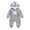 1-Grey, variant on Baby Toddler Boys Girls Solid Color Cloud Zipper Hooded Long Ear Romper Jumpsuit Crawling Suit Baby Cute Hooded Jumpsuit(1-Grey,12-18 Months)