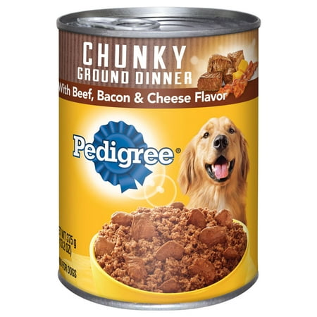 PEDIGREE Chunky Ground Dinner With Beef, Bacon and Cheese Flavor Canned Dog Food 13.2 oz.