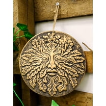 Ebros Nature Spirit God Celtic Greenman Terracotta Round Medal Wall Decor Plaque