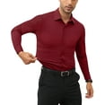 thumbnail image 6 of sogami Men's Long Sleeve Muscle Fit Dress Shirt Casual Button Down Shirts, 6 of 7