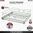 thumbnail image 4 of Rev-A-Shelf Pullout Basket Organizer for Kitchen or Vanity Cabinets, 21 x 20 In, 5WB1-2120CR-1, 4 of 11