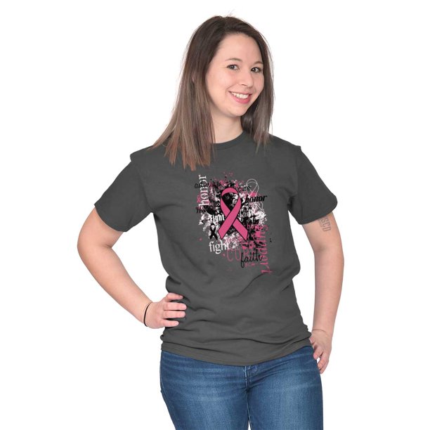 Brisco Brands Breast Cancer Awareness Ladies Tshirts Tees T For Women Honor Fight Faith Bca 