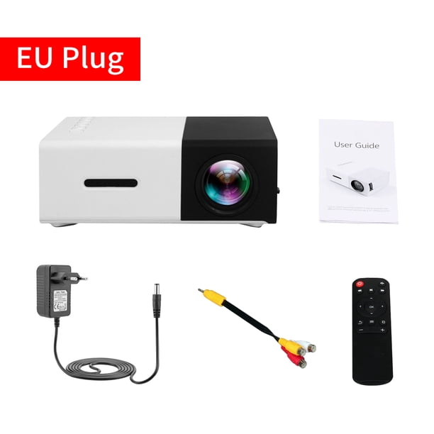 Proyector LED 1080P Proyector LED Home Theater TV Computadora Cámara Dispositivo de proyección, Blanco negro, Enchufe de la UE Monstrate EL001581-02