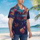 thumbnail image 3 of Balery Colorful Feather Owl Camisas hawaianas de manga corta para hombre, camisas playeras de corte holgado, camisas de vacaciones con botones,3X-Large, 3 of 7