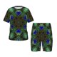 thumbnail image 1 of Balery Peacock Feathers Conjunto de Pijama Infantil de Manga Corta con Estampado – Ropa de Dormir de Algodón Suave-3X-Large, 1 of 6