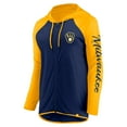 thumbnail image 2 of Women's Fanatics Navy/Gold Milwaukee Brewers Script Sleeve Full-Zip Hoodie, 2 of 3