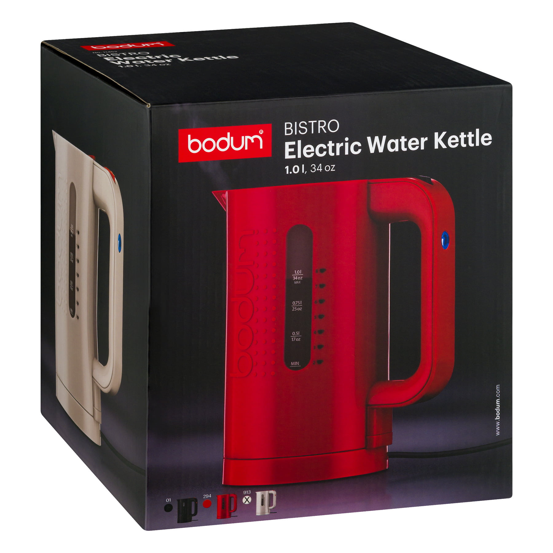 Bodum Ottoni Electric Water Kettle, 34 Ounce, Stainless Steel