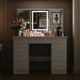 thumbnail image 5 of WIAWG Modern Adult Vanity Table Set Makeup Desks with LED Lights,White, 5 of 8