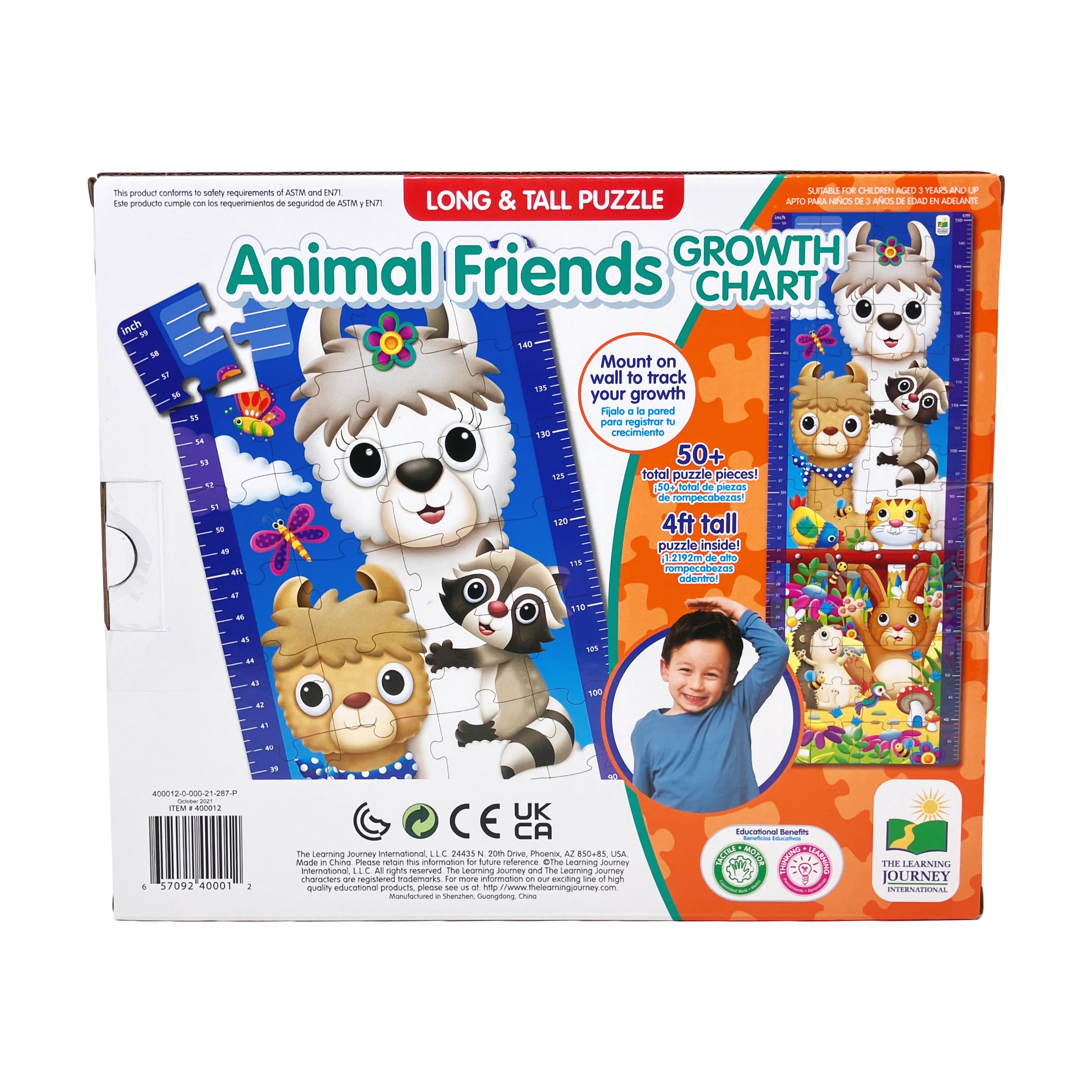 The Learning Journey Long & Tall Puzzles - Animal Friends Growth Chart: 50+ Pcs