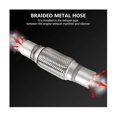 thumbnail image 1 of 2 Pcs Exhaust Flex Pipe Stainless Steel Double Braid 2 X 6 Inch With Ends 10 Inch Long, 1 of 2