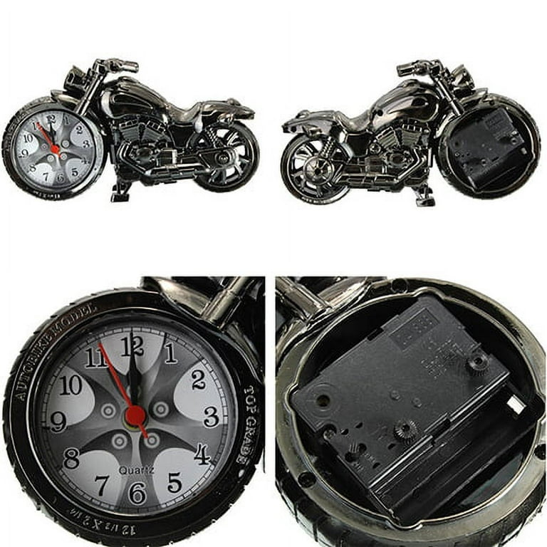 Radio réveil Moto design Horloge Quartz Alarm Clock Time Keeper Timepiece  bureau Décor