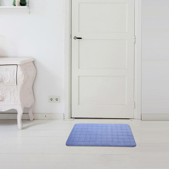 CXhicLuv Shaggy Bath Mat - Ultra Soft Absorbent Bathroom Rug - Memory Foam Floor Mat for Shower, Vanity & Kids’ Room (20x32 Inch, Light Blue)