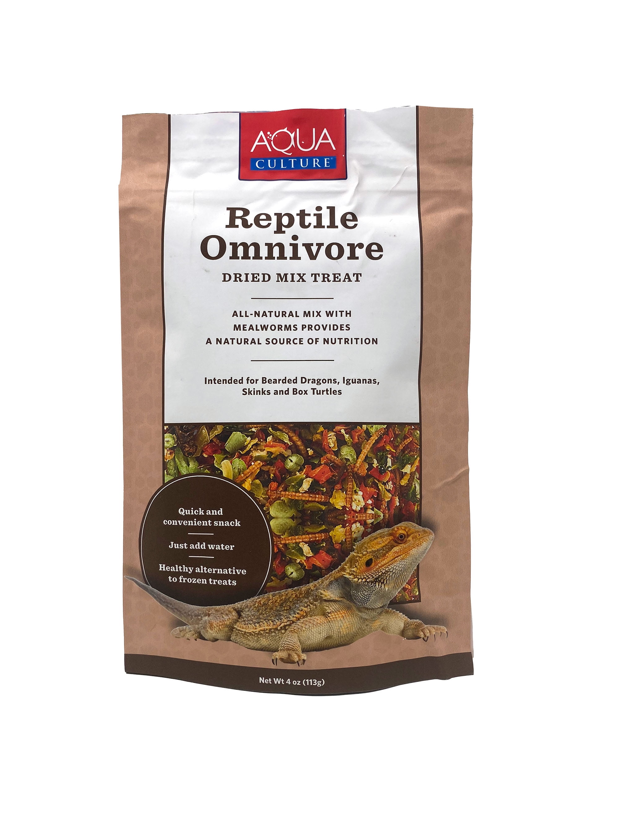 (4 pack) Aqua Culture Reptile Omnivore Dried Mix, 4 oz