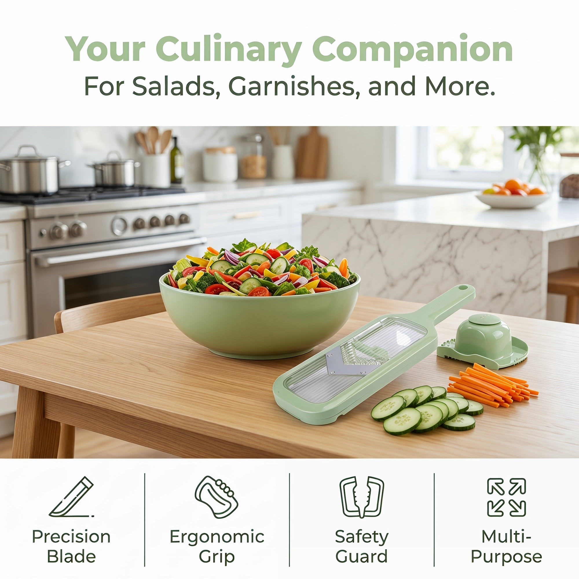 Unique Bargains Versatile 3-in-1 Vegetable Slicer and Chopper for Home Green A 13.2"x4.3"