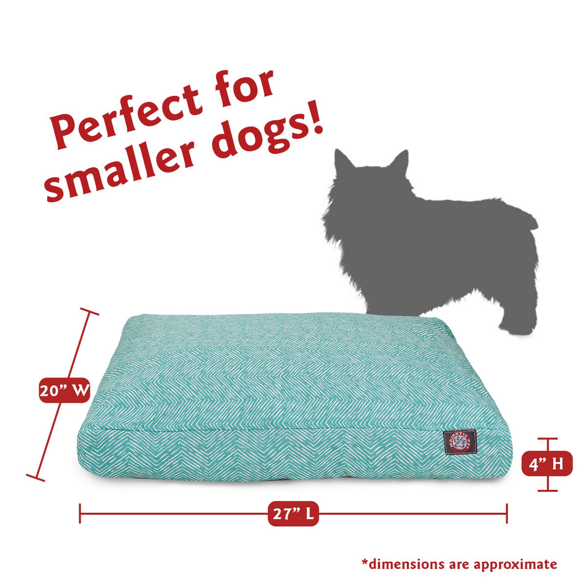 Majestic Pet | South West Shredded Memory Foam Rectangle Pet Bed for Dogs, Teal, Small