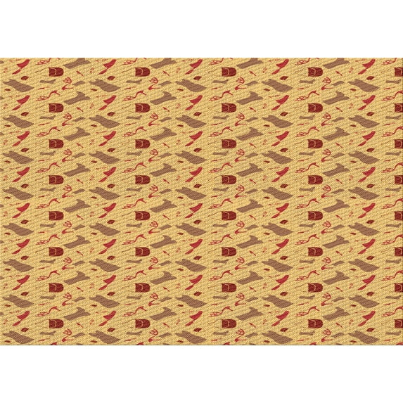 Ahgly Company Indoor Rectangle Patterned Papaya Orange Area Rugs, 8' x 10'