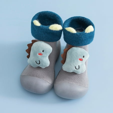 

TANGNADE baby essentials Kids Toddler Baby Boys Girls Cartoon Warm Knit Soft Sole Rubber Shoes Socks Slipper Stocking