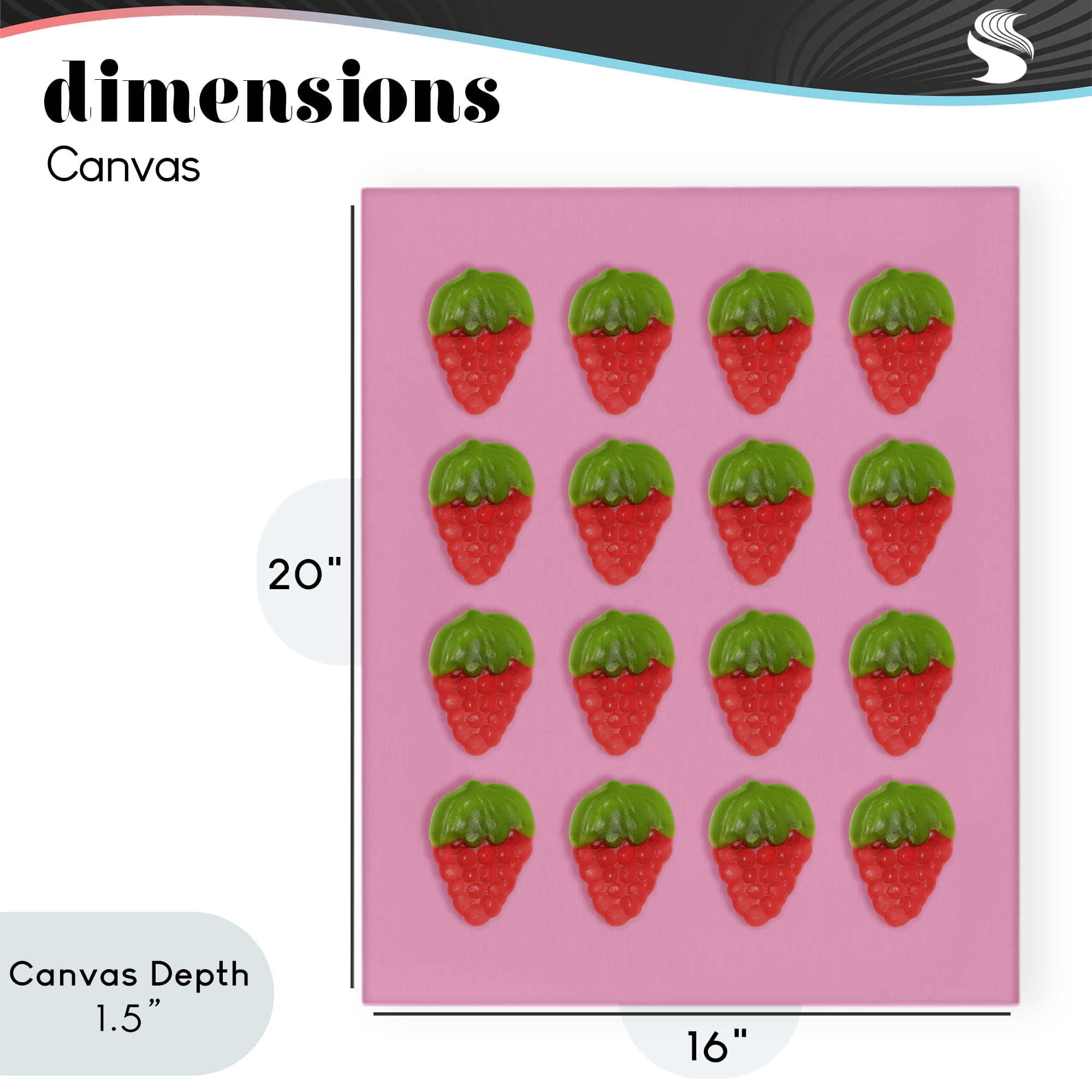Stupell Industries Gummy Strawberry Candy Pattern Canvas Wall Art, design by LISH Creative