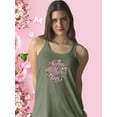 thumbnail image 2 of Mothers Day Pink Flowers Racerback Tank Women -Image by Shutterstock, Female Large, 2 of 4