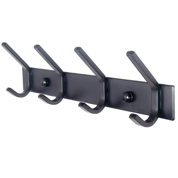 Perchero WEBI C-CBG04 montado en pared con 4 ganchos de metal negro
