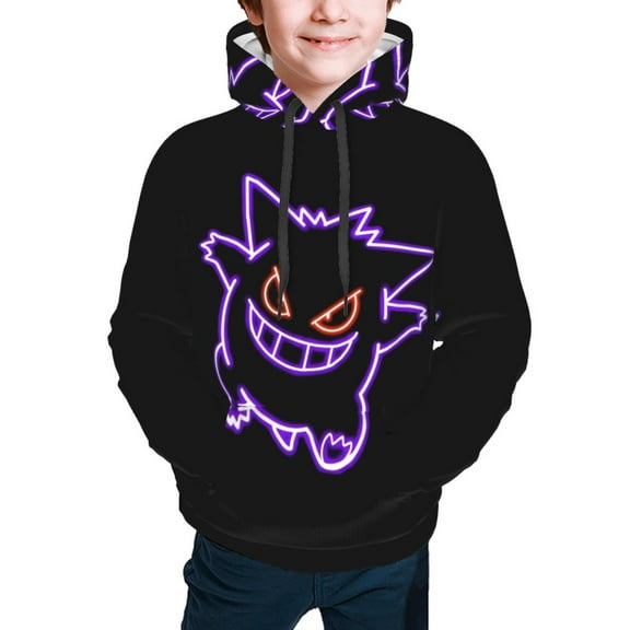 Gengar Hoodies Pullover For Boys Girls 3d Printed Hooded Sweatshirt Long Sleeves Small