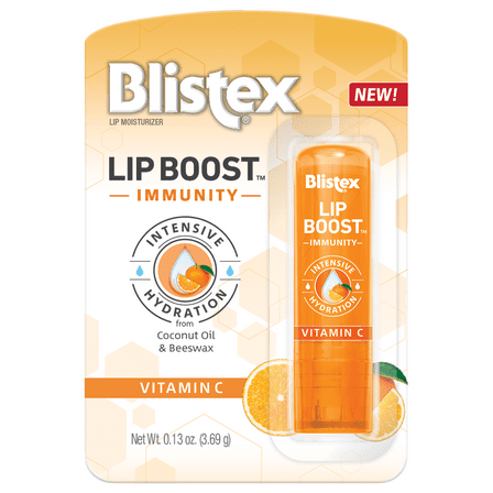 Blistex Lip Balm Boost Immunity with Coconut Oil, Vitamin C, & Beeswax, 0.13 oz.