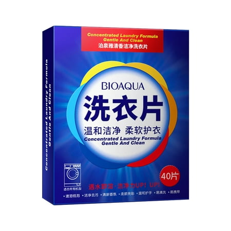 

TongL 40Pcs Laundry Detergent Sheets Strong Decontamination Soften Clothes Gentle Super Concentrated Laundry Tablets for Washing Machin
