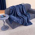 thumbnail image 3 of Mainstays Kids Soft Channel Blue Faux Fur Throw, 50" x 60", 3 of 6