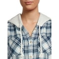 thumbnail image 4 of Time And Tru Women's Crop Hooded Flannel, 4 of 5