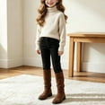 thumbnail image 3 of DxhmoneyHX Girls Knee High Faux Suede Boots 4-15 Years Pull On Tall Riding Boot Fashion Fall Winter Dress Boot with Low Heel, 3 of 7