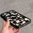 thumbnail image 2 of Compatible with iPhone 14 Pro Max Hollow Case Stars Moon Pattern Cute Fashion Unique Bling Glossy Heat Dissipation Cool Shockproof Protection Cover for Women Girls Black, 2 of 10