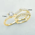 thumbnail image 6 of Sparkle Jewels Wedding Band Enhancer Engagement Ring Set Sterling Silver Yellow Gold Plated, 6 of 6