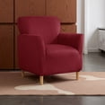 thumbnail image 2 of Stretch Armchair Slipcover Anti-Slip Furniture Protector Velvet 1-Piece Banquet Armchair Slipcover for Living Room, Friendly for Pets, Mid Century Modern Style (Burgandy), 2 of 7