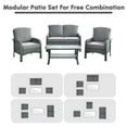 thumbnail image 6 of Ovios 4 Pieces Wicker Outdoor Patio Furniture with Coffee Table High Back All Weather Rattan Outdoor Sectional Conversation Set for Backyard Porch Garden, Dark Gray, 6 of 10