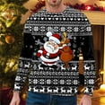 thumbnail image 2 of NLLSHGJ Chandails à Capuche pour Hommes à Fermeture Éclair Graphique Automne et Hiver Tendance Décontractée Imprimé de Noël Chandail Col Rond Chandails en Molleton Hauts pour Hommes, 2 of 4