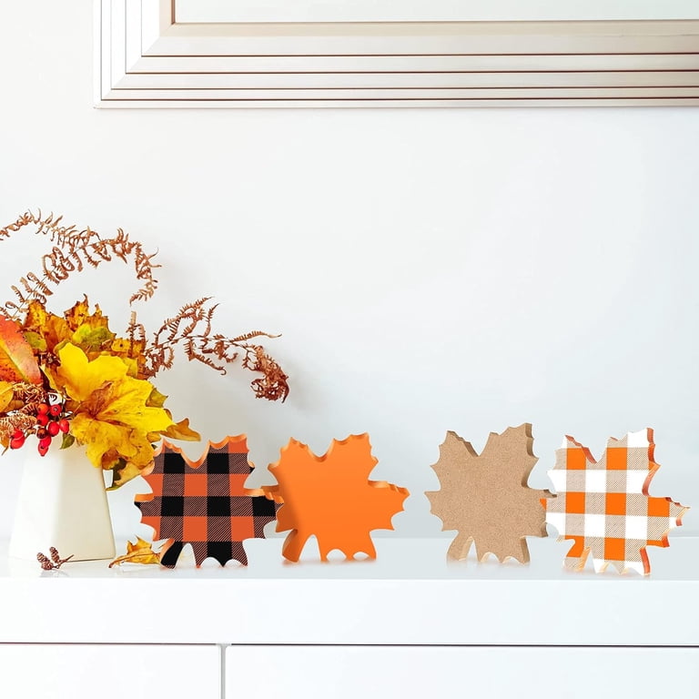 Yousoontic 3-Piece Wooden Fall Leaves Decor - Rustic Farmhouse Centerpieces For Autumn & Thanksgiving