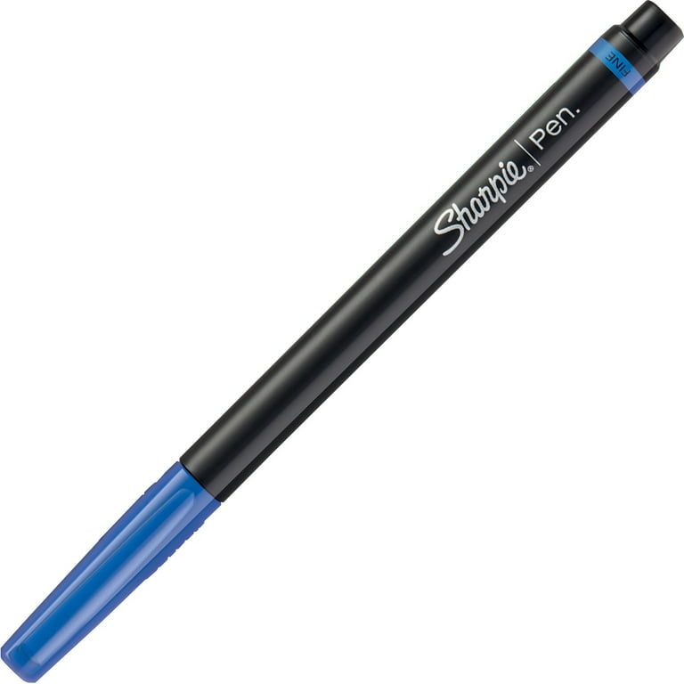 Sharpie Fine Point Pen - Fine Pen Point - Blue - Silver Barrel - 1 Each - TAA