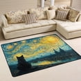 thumbnail image 2 of Area Rugs 72"x48" Indoor Non-Slip Wear Resistant Floor Mats Soft Large Carpets for Living Room Bedroom Home Decor Washable Rug Black Cat under The Moon, 2 of 7