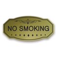 thumbnail image 1 of NO Smoking Victorian Door/Wall Sign (Brushed Gold) - Large 5" x 10", 1 of 3
