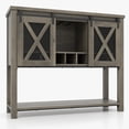 thumbnail image 3 of Coffee Bar Cabinet , Sideboard Buffet Storage Cabinet with Storage, Farmhouse Wine Bar Cabinet with Wine Glass Rack, Liquor Cabinet Bar for Home, Kitchen, Dining, Living Room,Grey, 3 of 8