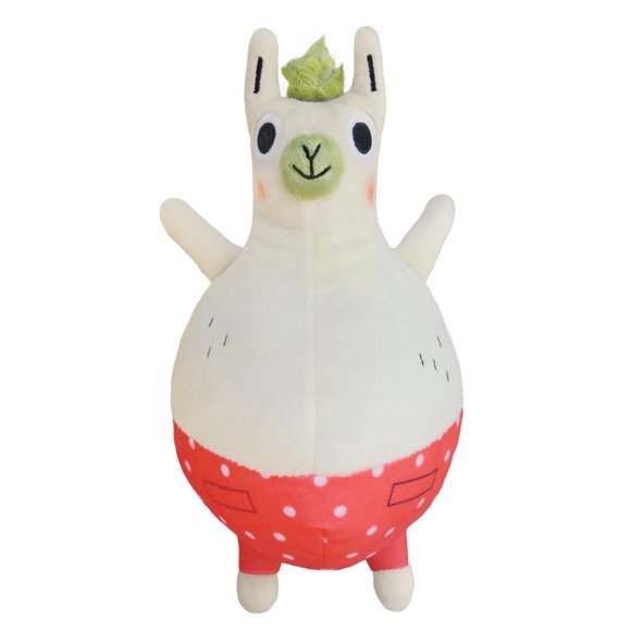 MerryMakers Llama Destroys The World Plush Toy, 9-Inch, from Jonathan Stutzman's Book Series, Tan, 9 inches